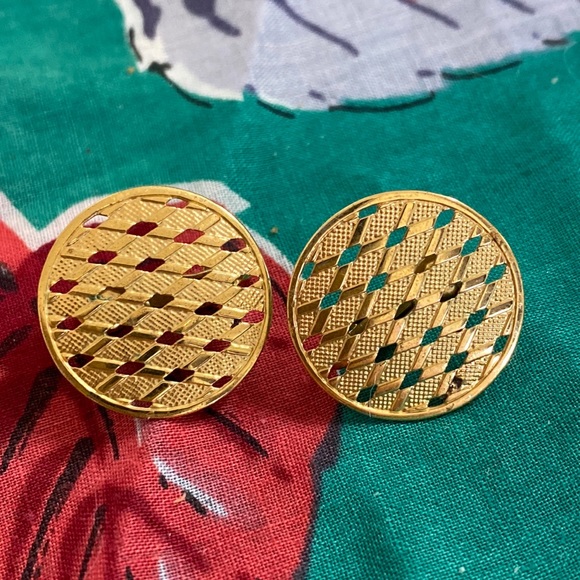 Napier Gold ToneScrew Earrings - Picture 3 of 3